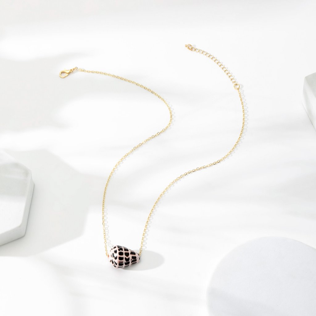 Hebrew Cone Shell Necklace - Gold Chain